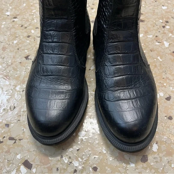 DR. MARTENS Women’s Kensington FLORA Croc Print Chelsea Ankle Boot Black Sz 9 - Picture 6 of 8
